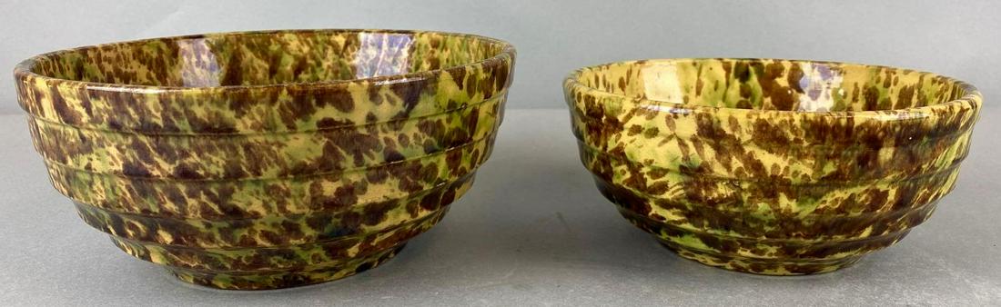 Group of 2 Spongeware Stoneware Bowls (1 of 6)