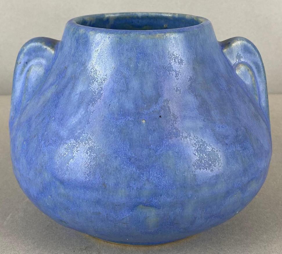 Antique McCoy Blue Vellum Art Pottery Vase (1 of 4)