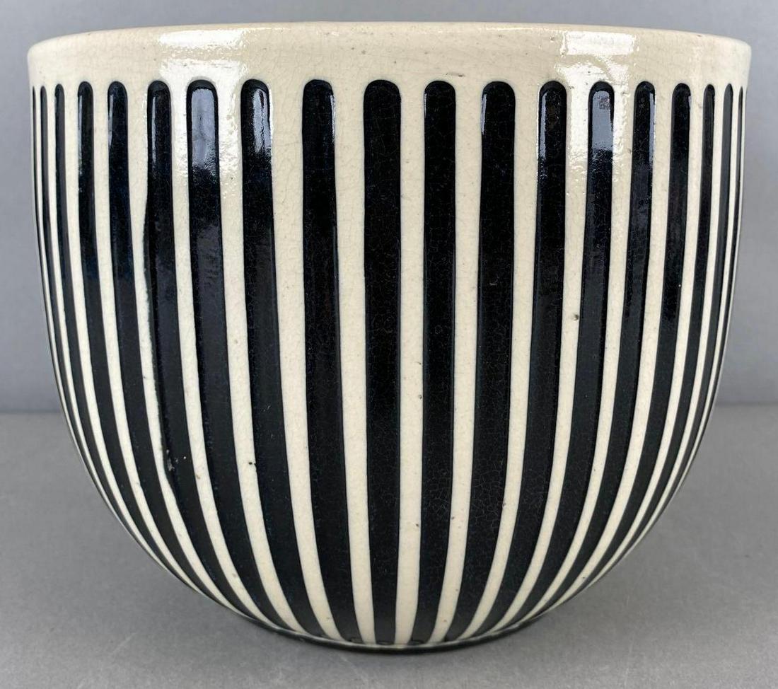 Antique S. A. Weller Pottery Art Deco Jardiniere: crazing, measures 7 1/2 X 9 1/2 inches