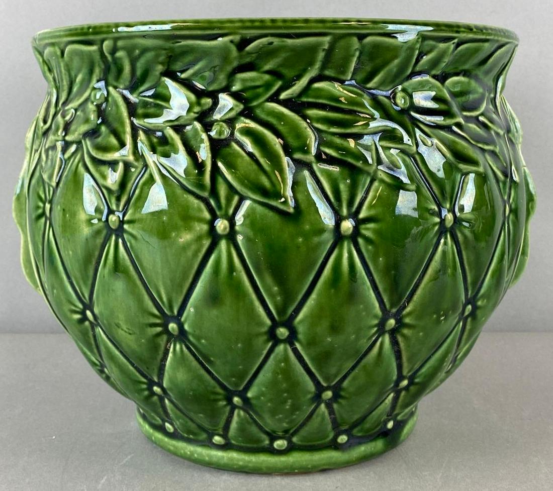 Antique McCoy Quilted Arts and Crafts Pottery Jardiniere (1 of 5)