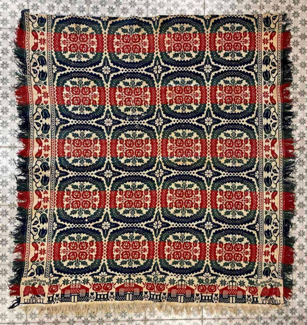 Antique Liberty Floral Pattern Coverlet (1 of 7)