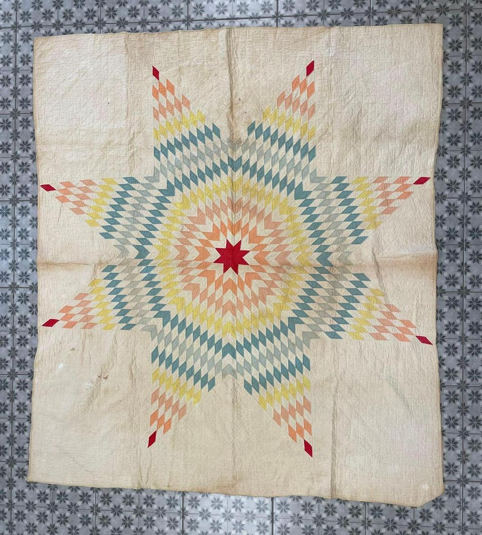 Antique Hand Stitched Star Quilt (1 of 5)