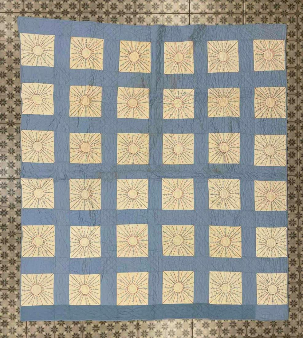 Antique Hand Stitched Friendship Quilt (1 of 5)