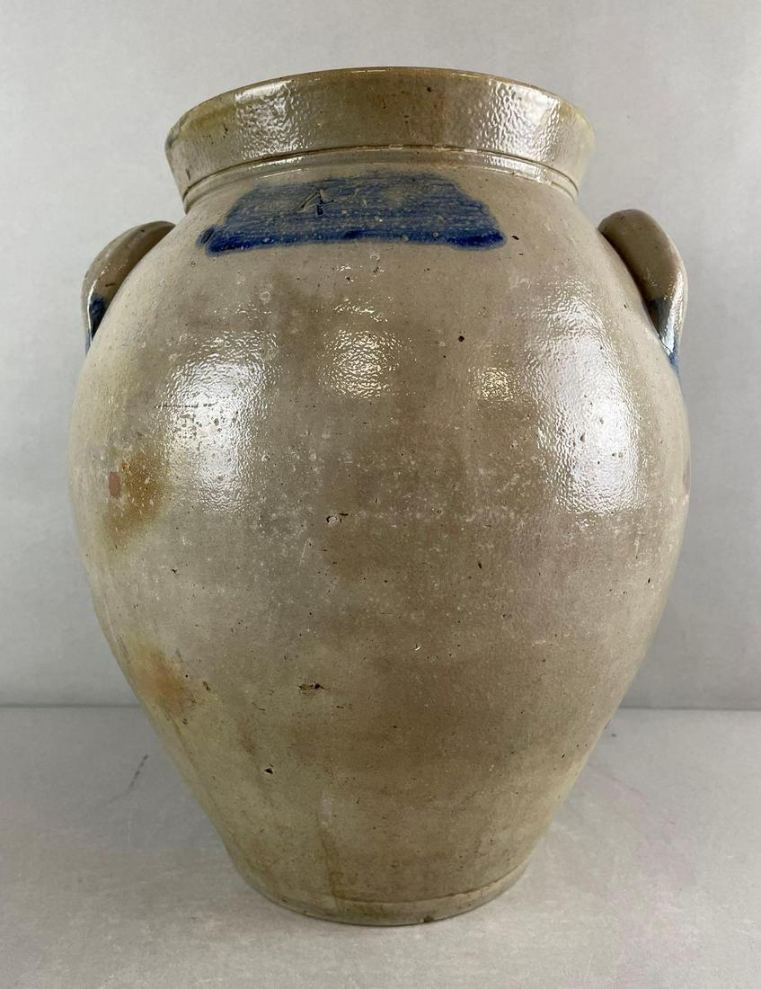 4 Gallon Salt Glaze Ovoid Crock with Cobalt Stripe (1 of 8)