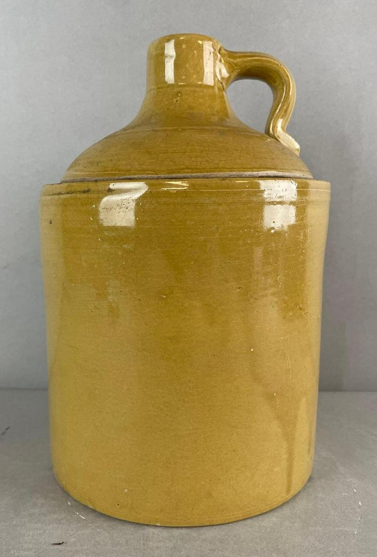 1 Gallon Salt Glaze Mustard Color Shoulder Jug (1 of 6)