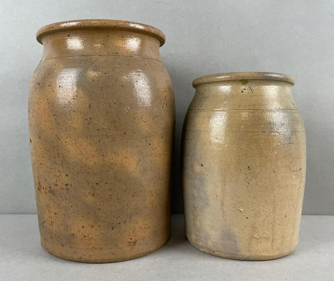 Group of 2 Salt Glaze Stoneware Crocks (1 of 4)
