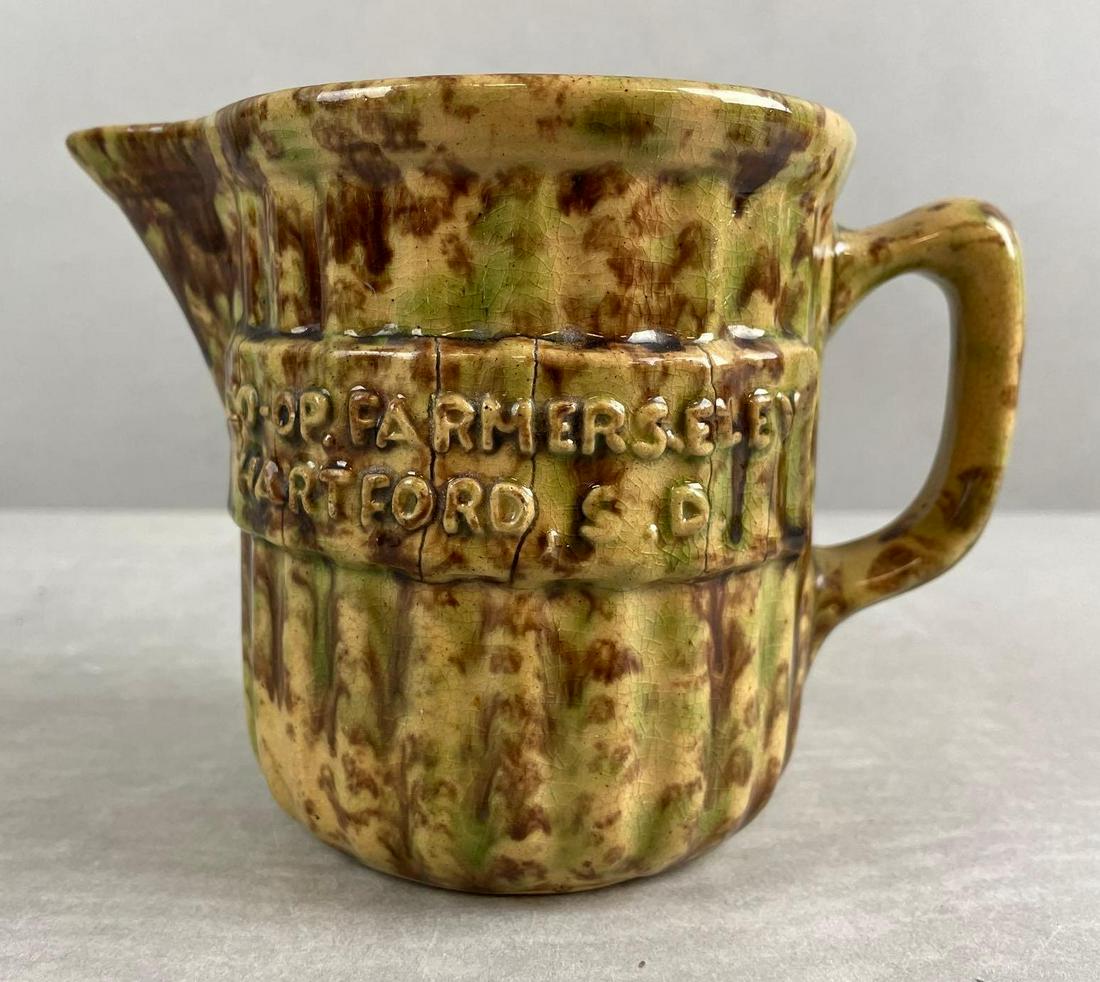 Co-op Farmers Elev. Hartford S.D. Spongeware Advertising Pitcher (1 of 4)