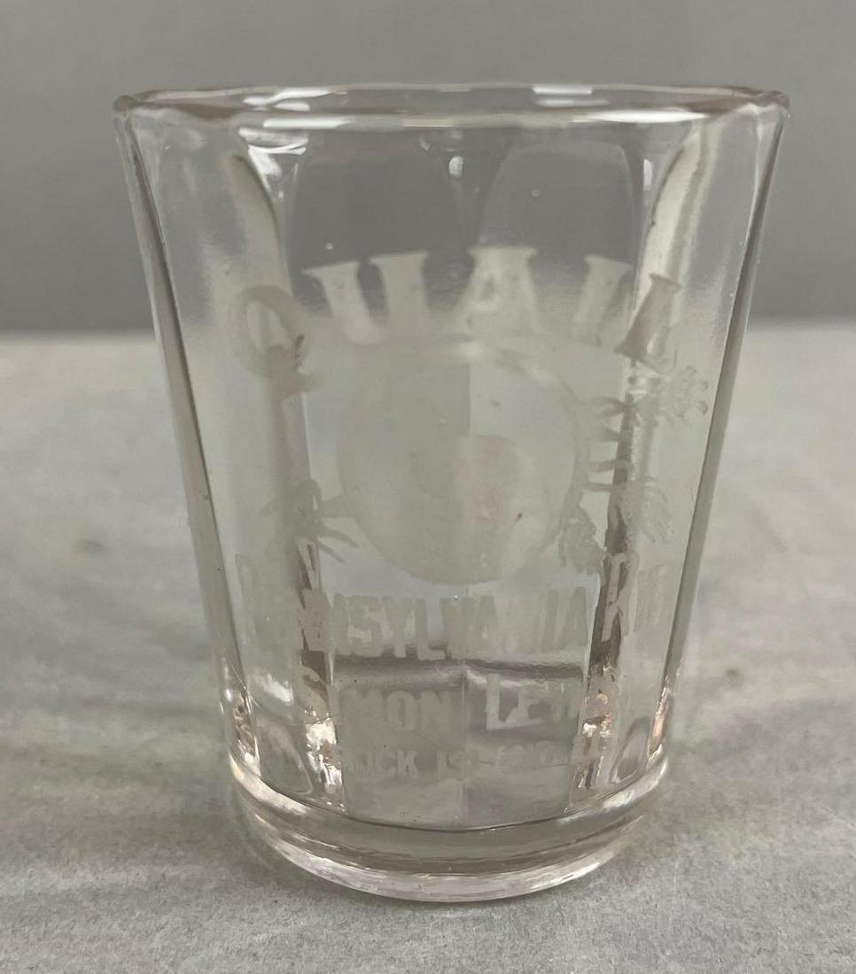 Simon Lewis Rock Island ILL Quail Pennsylvania Rye Advertising Shot Glass (1 of 3)