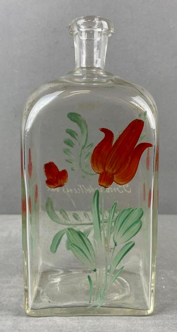 Stiegel Type Enamel Decorated Glass Flask with Swedish Saying (1 of 5)