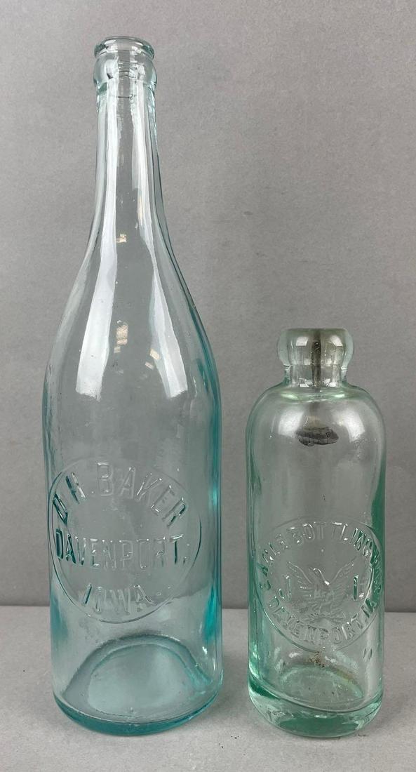 Group of 2 Davenport Iowa Bottles D.H. Baker and Eagle Bottling Wks (1 of 6)
