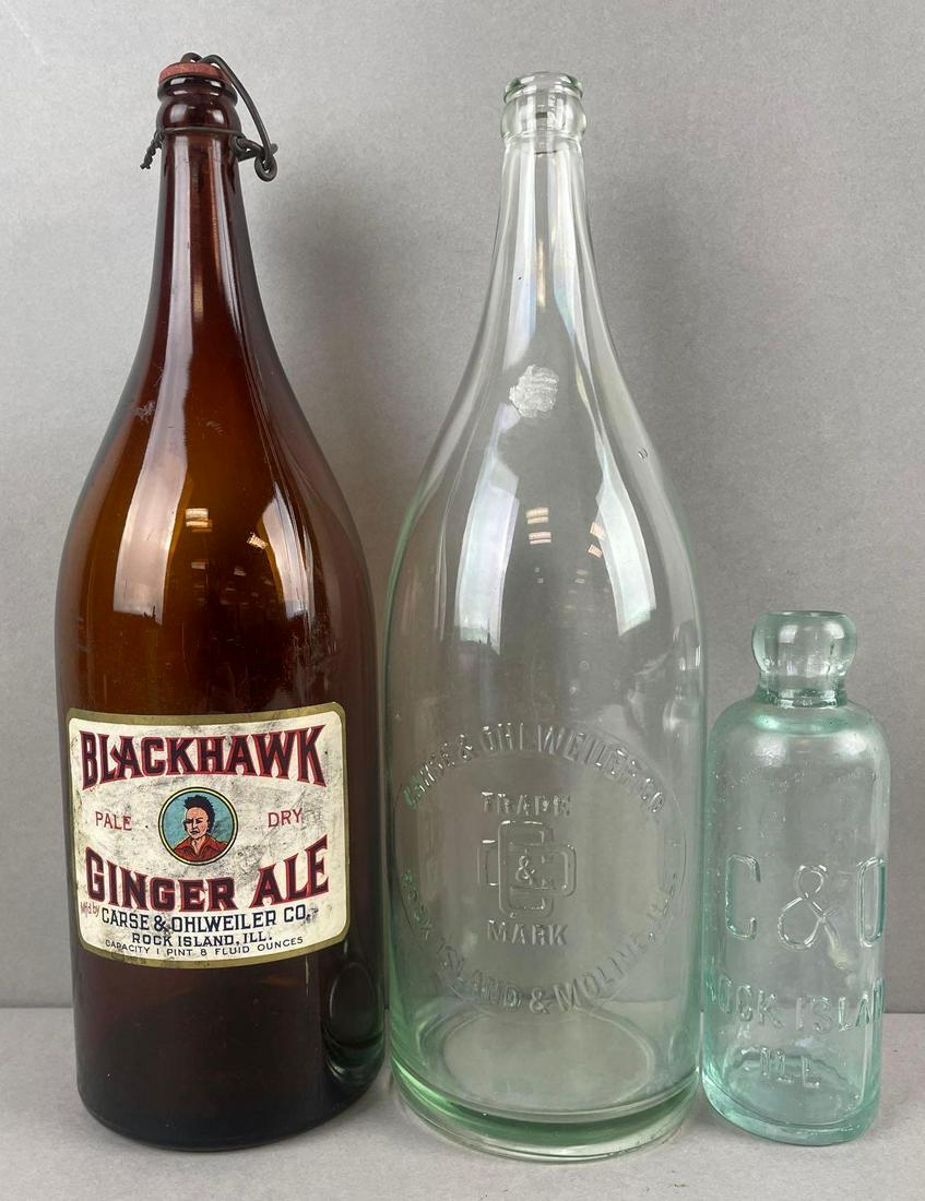 Group of 3 Carse and Ohlweiler Co. Rock Island ILL Soda Bottles (1 of 7)