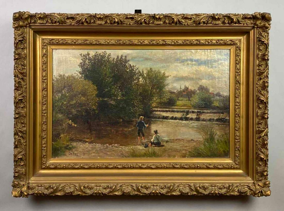 George Peter Landscape Austin Oil Painting on Board (1 of 4)