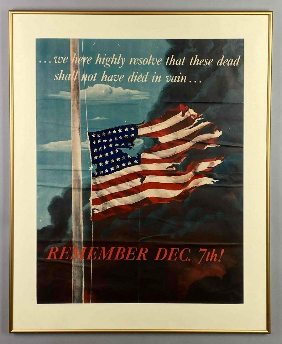 1942 WWII Pearl Harbor Remember the 7th Poster (1 of 3)
