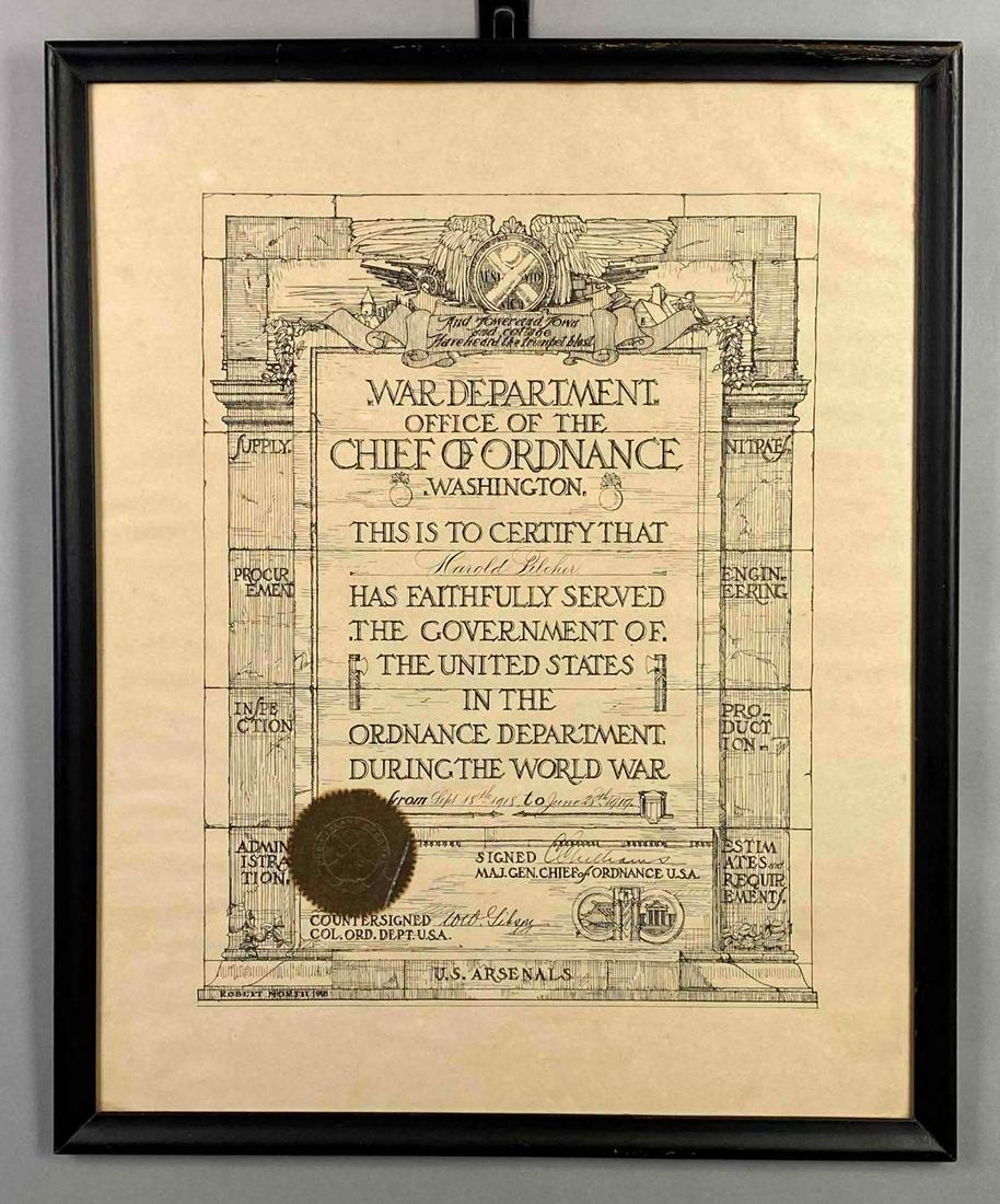 1919 WW1 Soldiers Discharge Certificate (1 of 4)