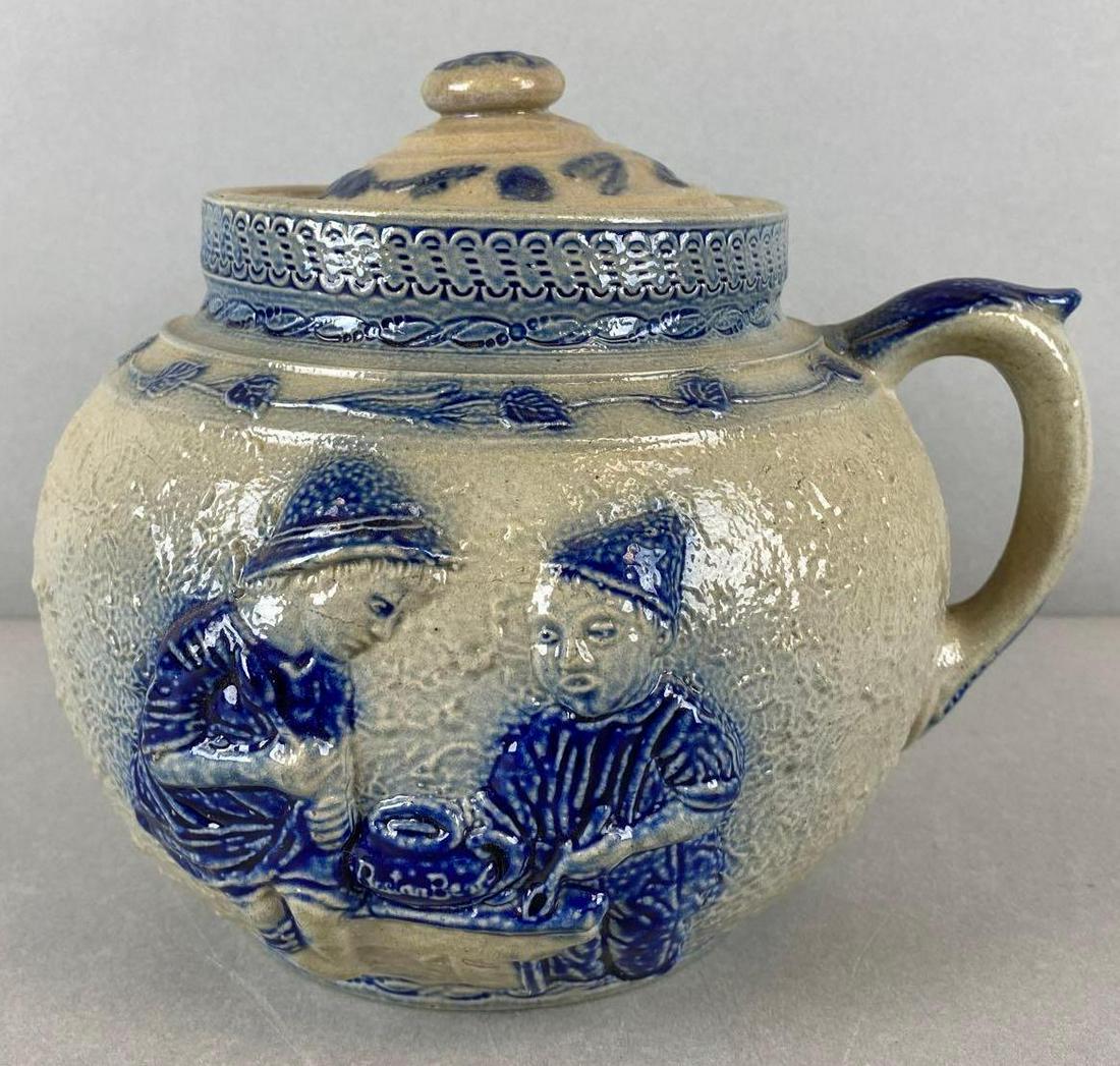 Antique White's Utica Boston Baked Beans Advertising Salt Glaze Stoneware Bean Pot (1 of 7)