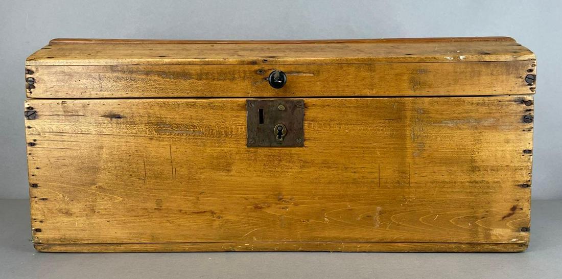 Antique Pine Dome Top Trunk (1 of 7)
