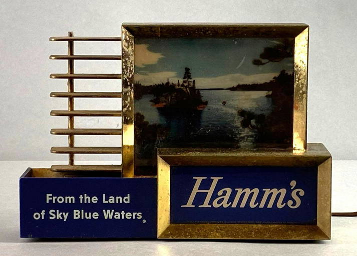 Hamms Land Of Sky Blue Waters Light Up Advertising Beer Sign