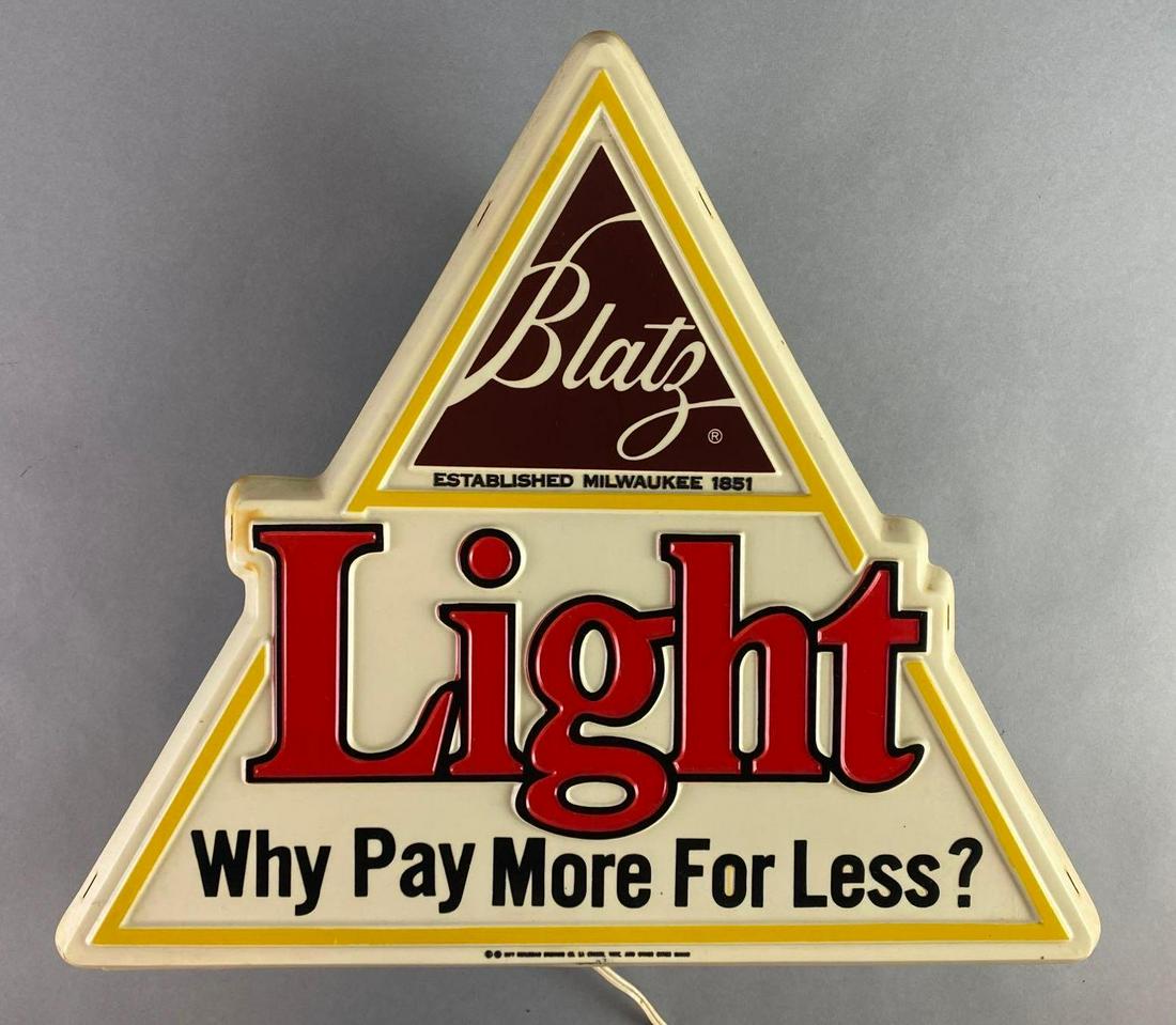 Blatz Light Vacuum-Form Light-Up Advertising Beer Sign (1 of 5)
