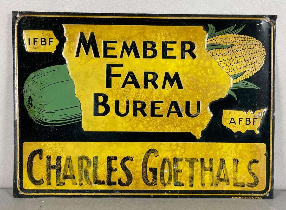 Vintage Iowa Farm Bureau Member Metal Sign (1 of 2)