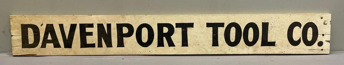 Davenport Tool Co. Wood Advertising Sign (1 of 2)