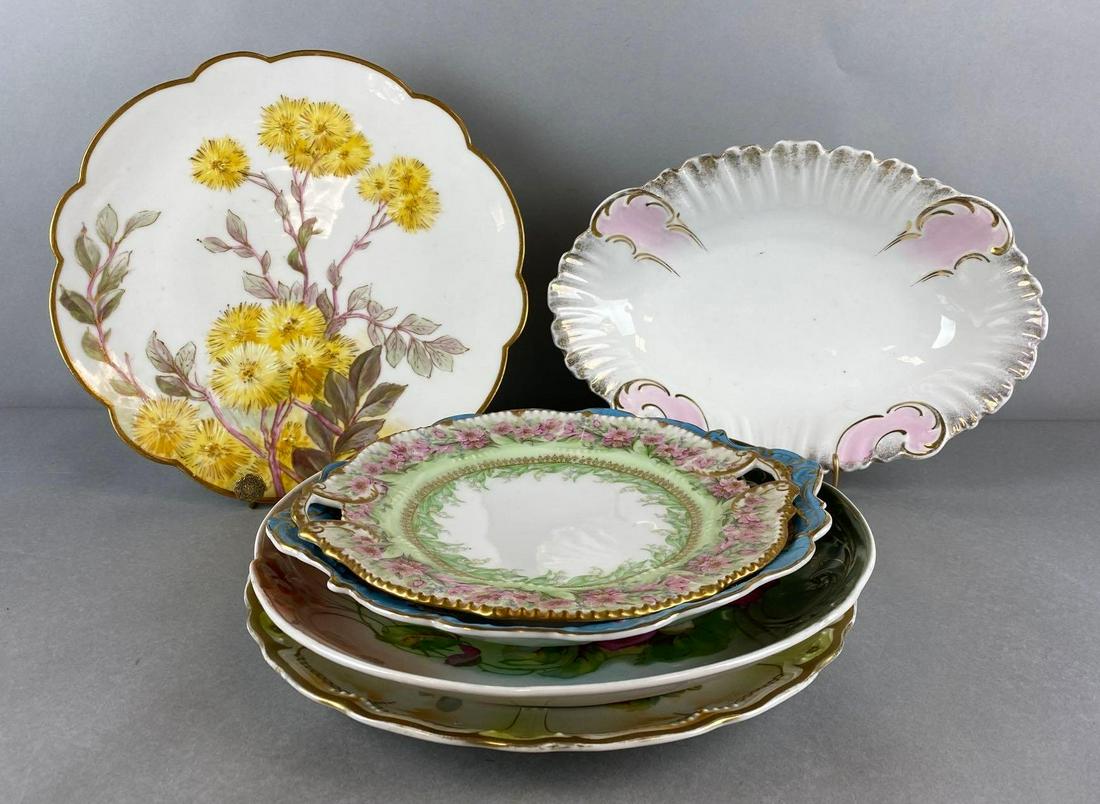 Group of 6 Elegant Hand Painted Porcelain Plates (1 of 4)