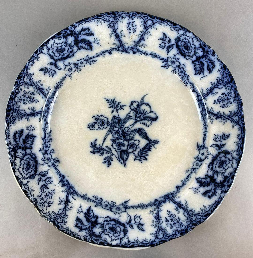 Antique Flow Blue Porcelain Transferware Plate (1 of 6)