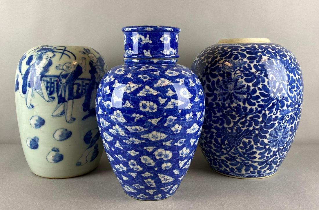 Group of 3 Porcelain Asian Ginger Jars (1 of 8)