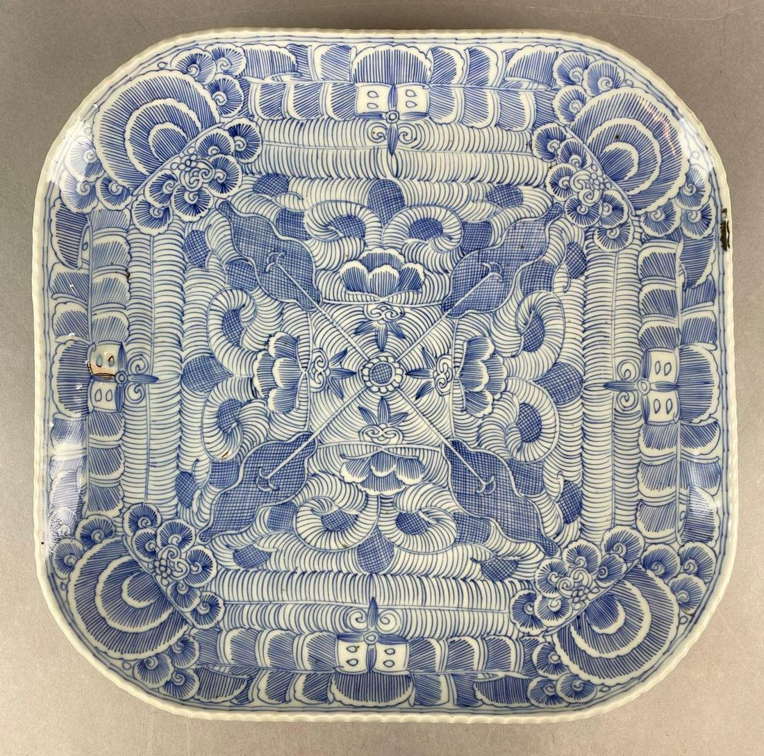 Blue and White Asian Porcelain Platter (1 of 5)