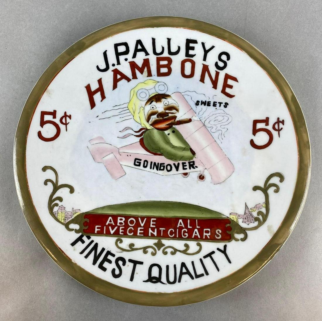 J. P. Alleys Hambone Sweets Cigars Advertising Plate (1 of 4)
