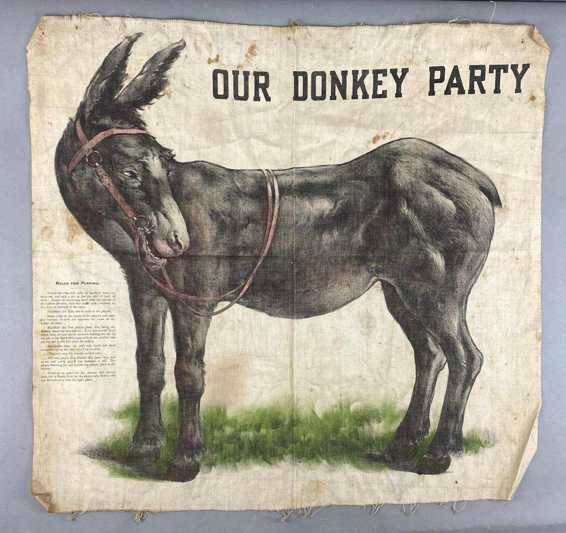 Our Donkey Pin the Tail on the Donkey Cloth Party Game: Pin the Tail on the donkey, No tails. 25 1/2 x 27 1/2 inches