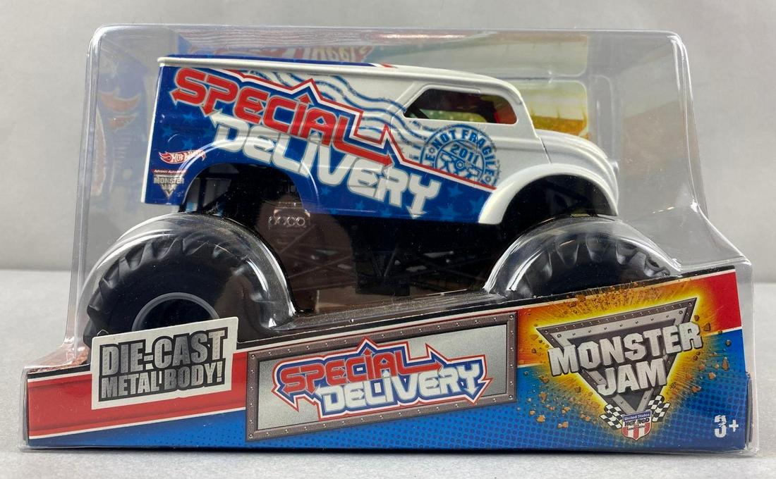 Hot Wheels Monster Jam Special Delivery: 2011, die-cast Mattel. Original packaging, measures 8 1/4 5 1/4 x 5 1/2 inches