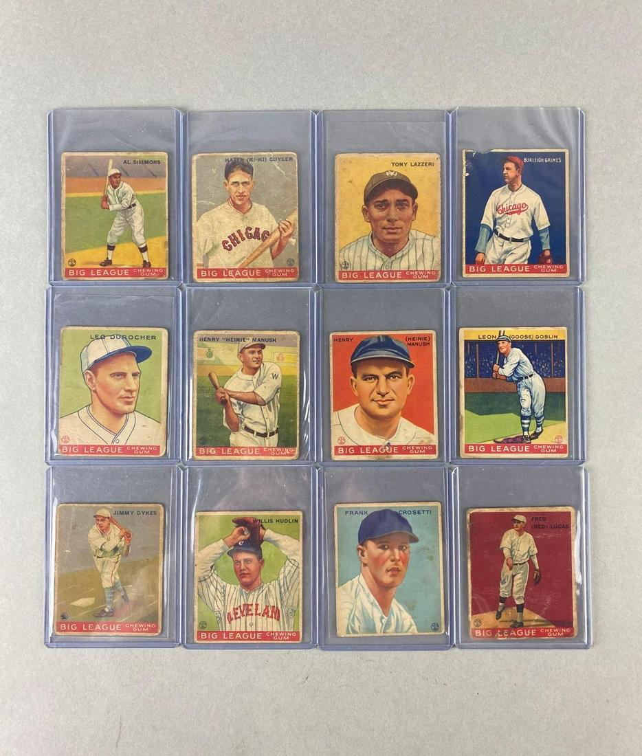 12 - 1933 Goudey Baseball Cards with 8 HOFs (1 of 2)