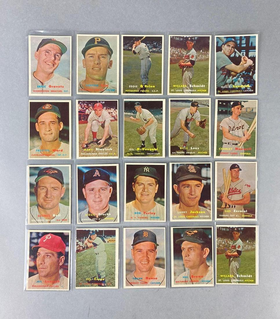 20 - 1957 Topps Baseball Cards with HOFs and Stars (1 of 2)