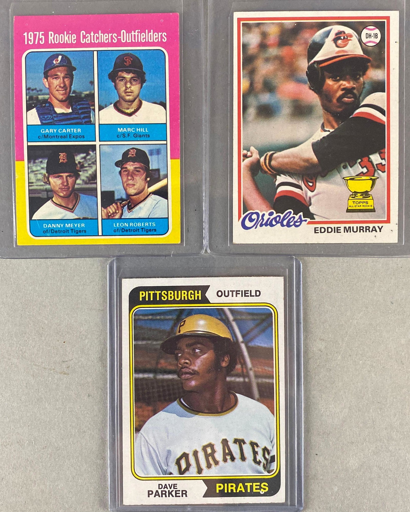 3 - 1970s Topps Baseball HOFs and Stars Rookies: 1974 D. Parker EX - EXMT1975 G. Carter EX - EXMT1978 E. Murray EXMT - NM