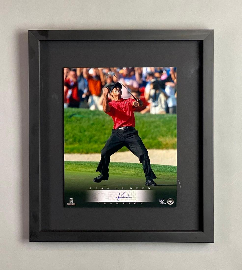 Framed and Signed 2008 Upper Deck Tiger Woods Photo 82/100 (1 of 4)