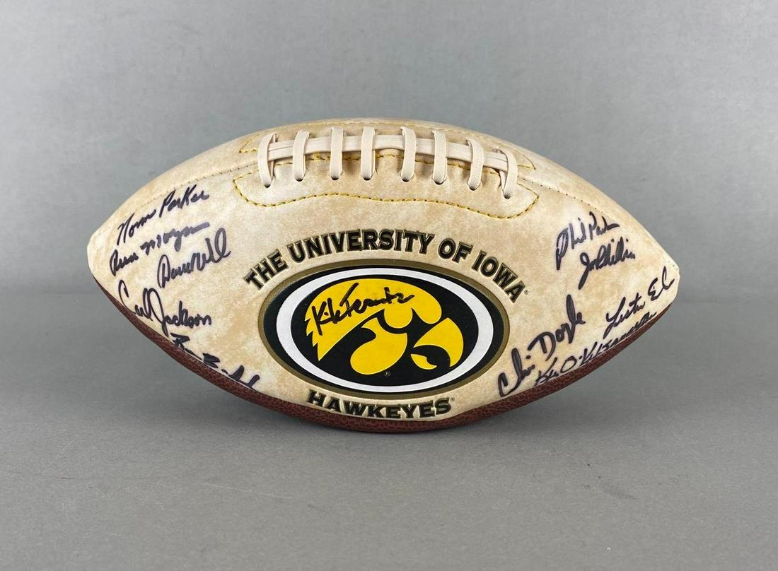 Iowa Hawkeyes Coaches Signed Football: Kirk FerentzNorm ParkerPhil ParkerKen OÕKeefeChris Doyleand many others