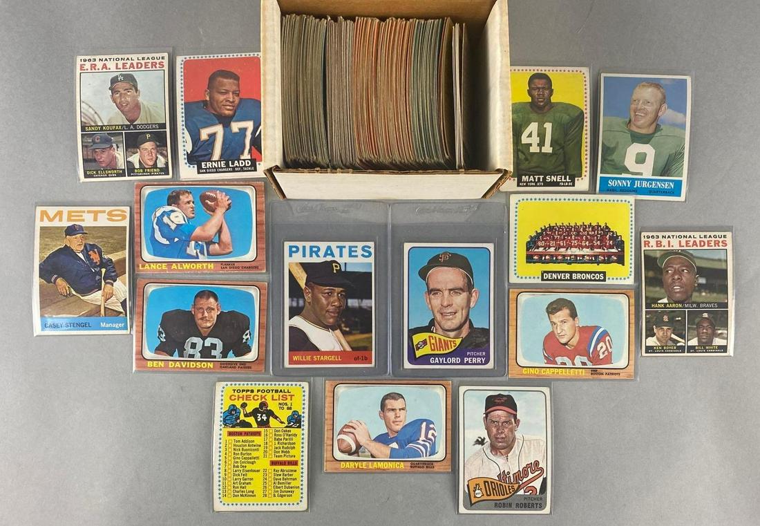 170+ 1964 - 66 Baseball and Football  Cards with HOFs, Stars, and Rookies (1 of 3)