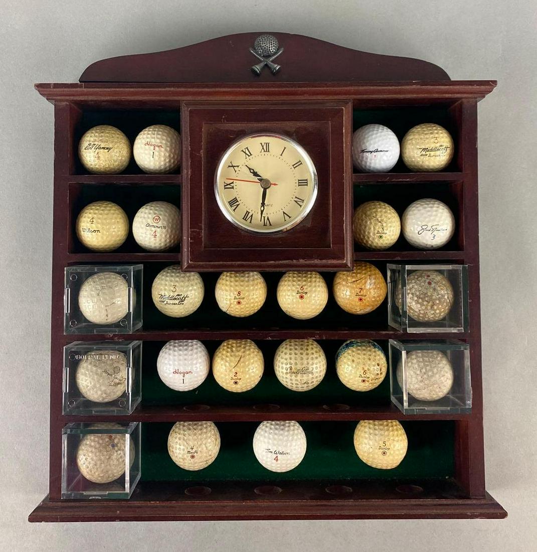 24 Vintage Golf Balls with Wooden Display Case (1 of 5)
