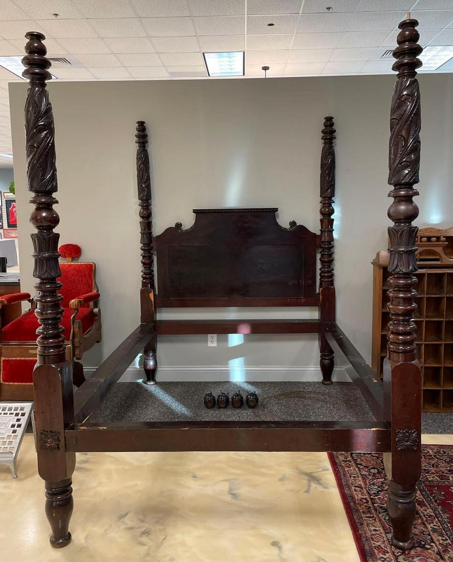 Antique Rosewood Four Post Bed (1 of 7)