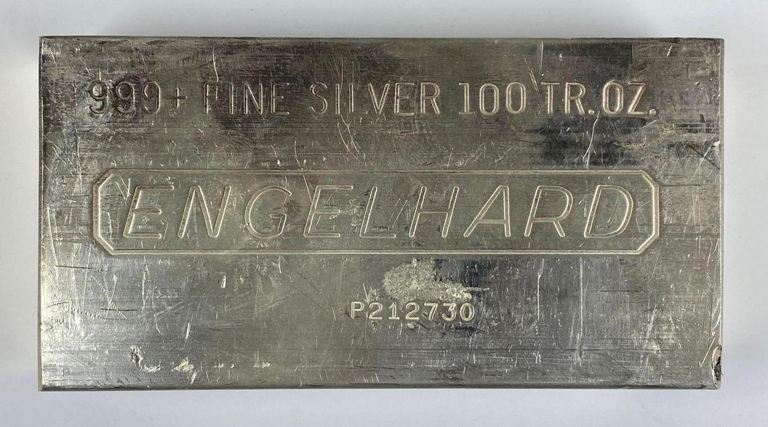 Engelhard 999 Fine Silver 100 Troy Oz Bar (1 of 2)