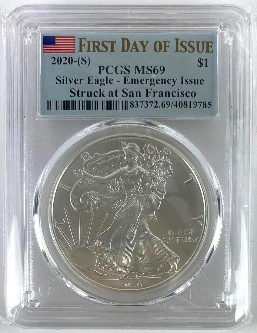 Struck at San Francisco Mint 2020 S American Silver Eagle Emergency Issue (PCGS) MS69 (1 of 2)