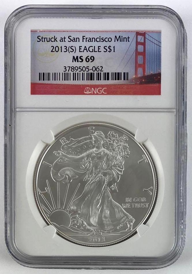 Struck at San Francisco Mint 2013 S American Silver Eagle (NGC) MS69 (1 of 2)