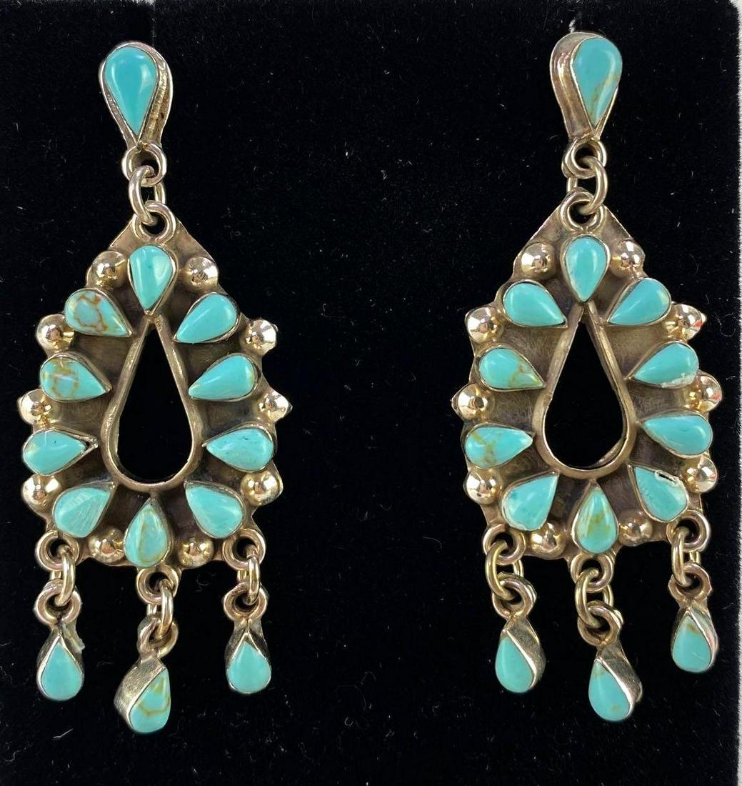 Sterling Silver Native American Turquoise Earrings (1 of 4)