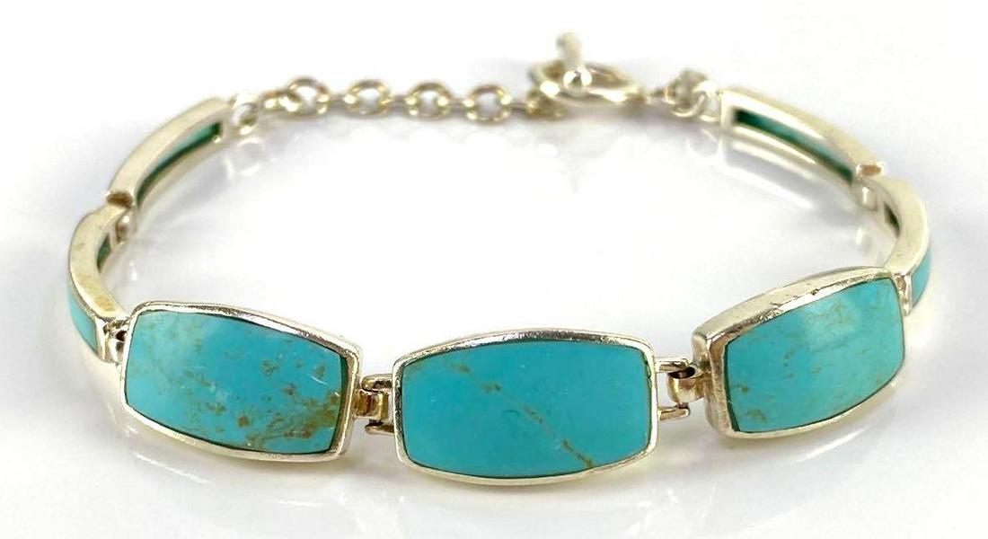 Sterling Silver Native American Turquoise Bracelet (1 of 4)