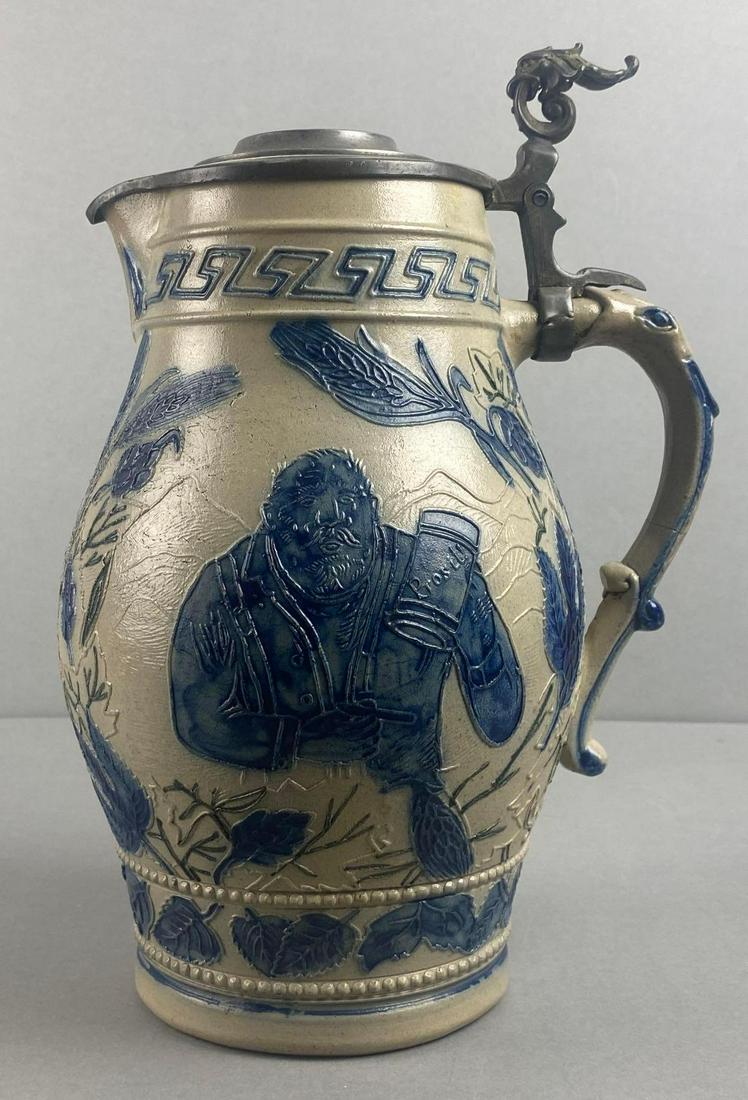 German Stoneware Pitcher Stein (1 of 8)