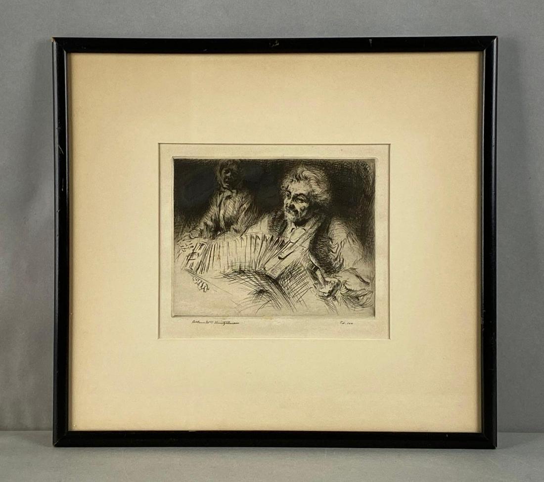 Arthur W. Heintzelman LAccordioniste Etching (1 of 6)
