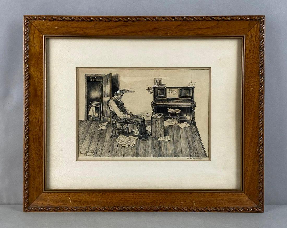 1905 Florence Metzendorf The Old Music Teacher Print (1 of 5)