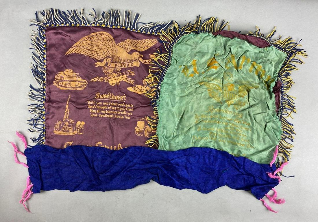 Group of 3 WW2 US Silk Pillow Cases and Other (1 of 6)