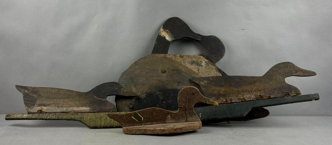 Group of 4 Wood Duck Decoy Silhouettes: Largest measures 7 1/2 x 41 inches
