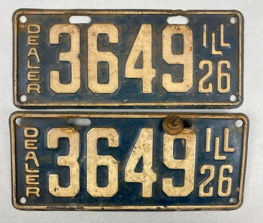 Pair of 1926 Illinois Dealer License Plates (0868) on Apr 08, 2023 Matthew Bullock